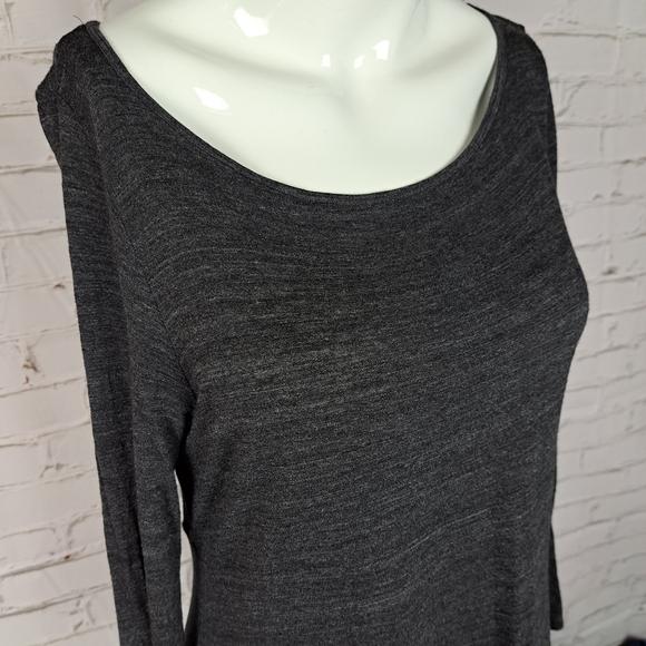 Eileen Fisher Gray Long Sleeve Side Slits Shift Dress‎ - Picture 3 of 12
